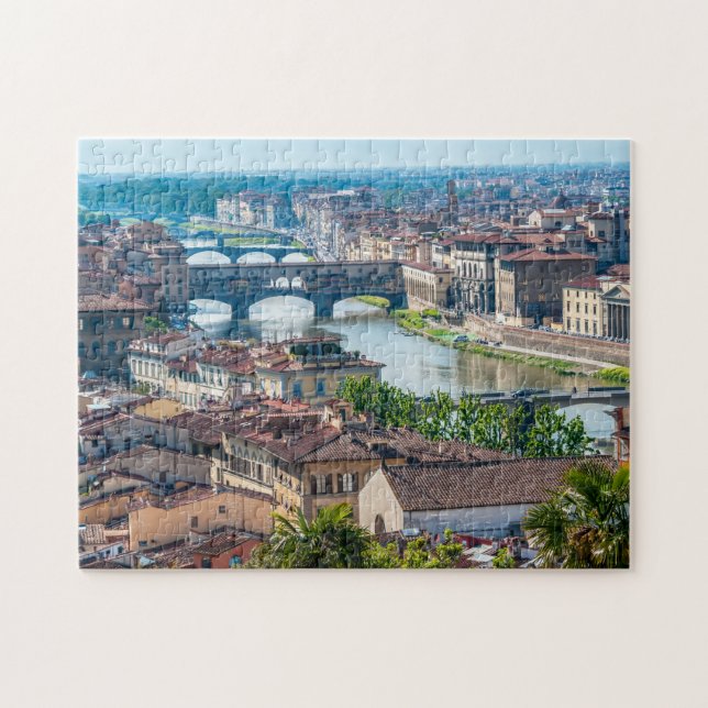 Stadtbild Florenz - Ponte Vecchio über dem Fluss A (Horizontal)