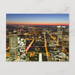 Stadtbild Frankfurt während der Dämmerung Postkart Postkarte