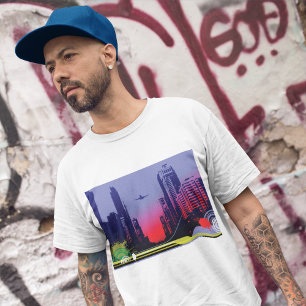 Stadtbild in der Abenddämmerung T-Shirt