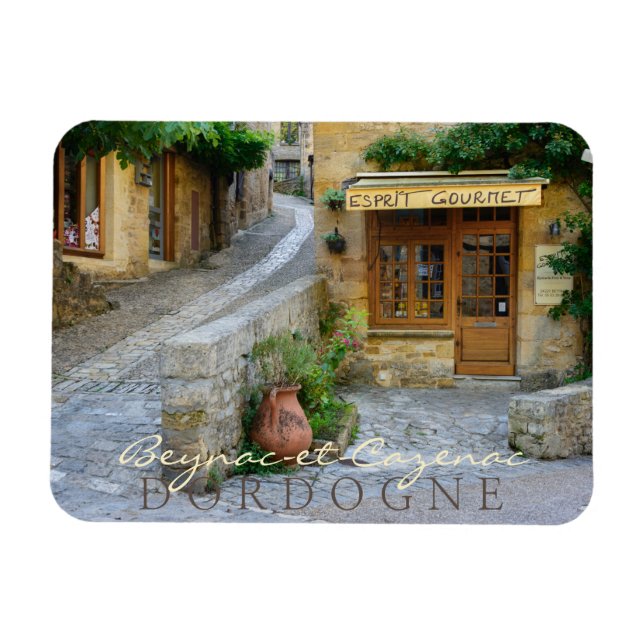 Stadtbild in Dordogne, Frankreich Magnet (Horizontal)
