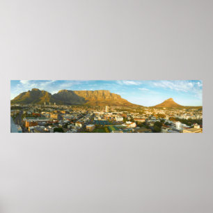 Stadtbild Kapstadt mit Tafelberg Poster
