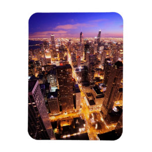 Stadtbild nachts von Chicago Magnet