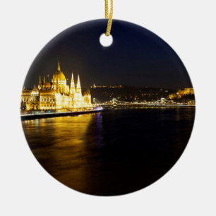 Stadtbild von Budapest nachts Keramik Ornament