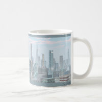 Stadtbild von der Planet Tranus Sci Fi Tasse