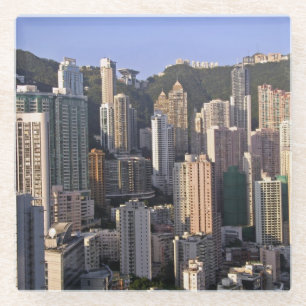 Stadtbild von Hongkong, China Glasuntersetzer