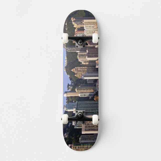 Stadtbild von Hongkong, China Skateboard (Vorderseite)