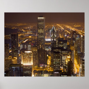 Stadtbild von im Stadtzentrum gelegenem Chicago Poster