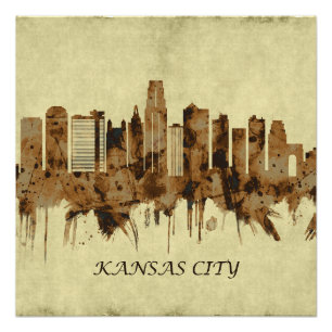 Stadtbild von Kansas City Missouri Poster