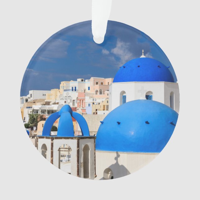 Stadtbild von Santorini, Griechenland Ornament (Vorderseite)