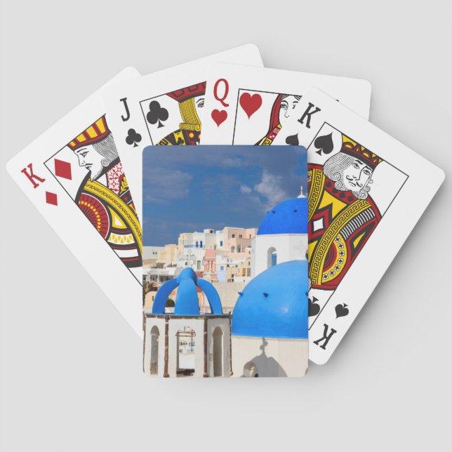 Stadtbild von Santorini, Griechenland Spielkarten (Rückseite)