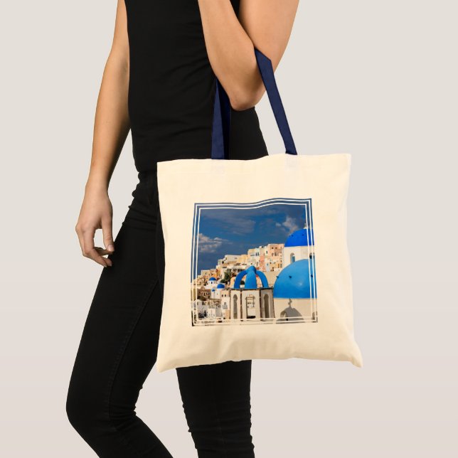 Stadtbild von Santorini, Griechenland Tragetasche (Vorderseite (Produkt))