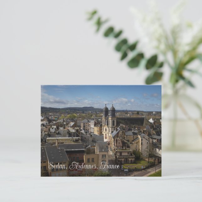 Stadtbild von Sedan, Ardennes, Frankreich Postkarte (Stehend Vorderseite)
