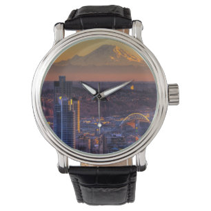 Stadtbildansicht von Seattle im Stadtzentrum Armbanduhr