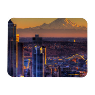 Stadtbildansicht von Seattle im Stadtzentrum Magnet