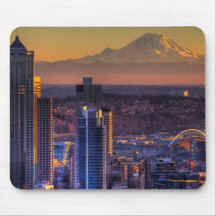 Stadtbildansicht von Seattle im Stadtzentrum Mousepad