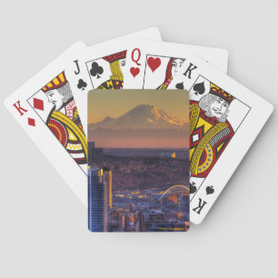 Stadtbildansicht von Seattle im Stadtzentrum Spielkarten