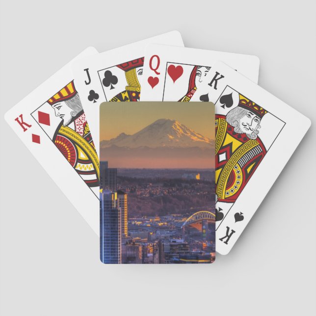 Stadtbildansicht von Seattle im Stadtzentrum Spielkarten (Rückseite)