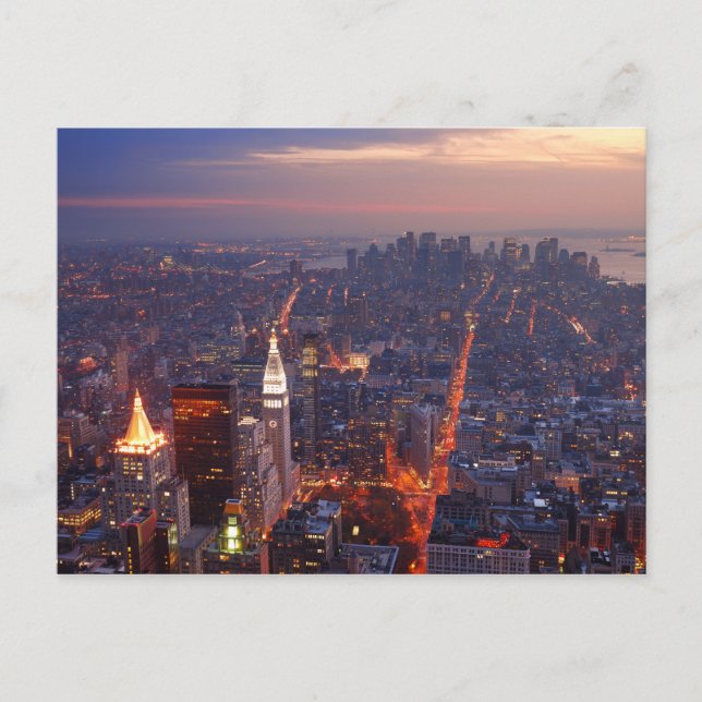 Stadtblick in der Nacht | Manhattan, NY Postkarte (Vorderseite)
