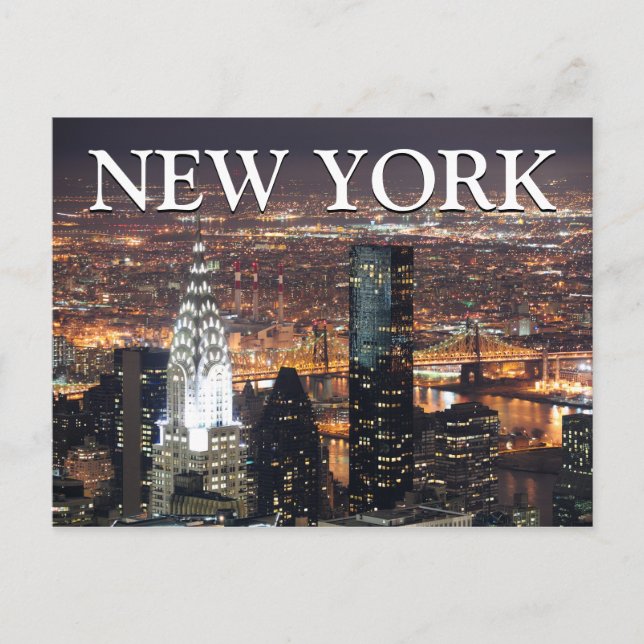 Stadtblick in der Nacht | New York City, NY Postkarte (Vorderseite)