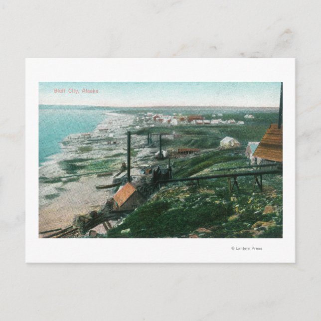 Stadtblick und WasserfrontBluff City, AK Postkarte (Vorderseite)