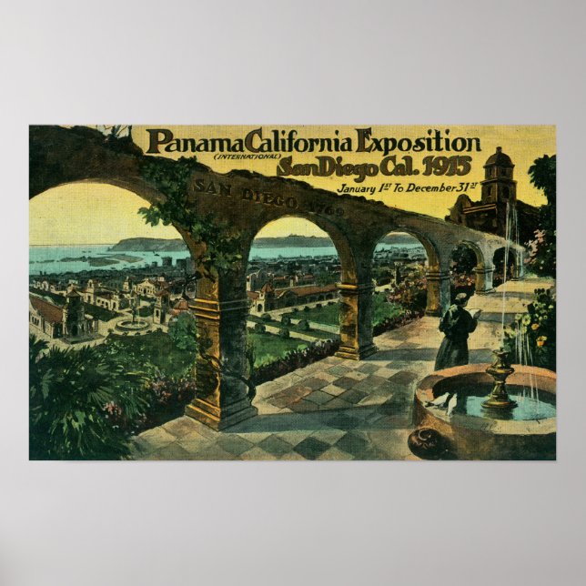 Stadtblick von einer Mission, Panama-CA Expo Poster (Vorne)