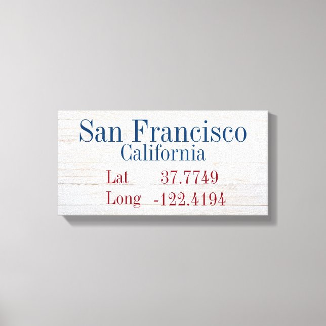 Stadtbreite und -längen leinwanddruck (Vorderseite)