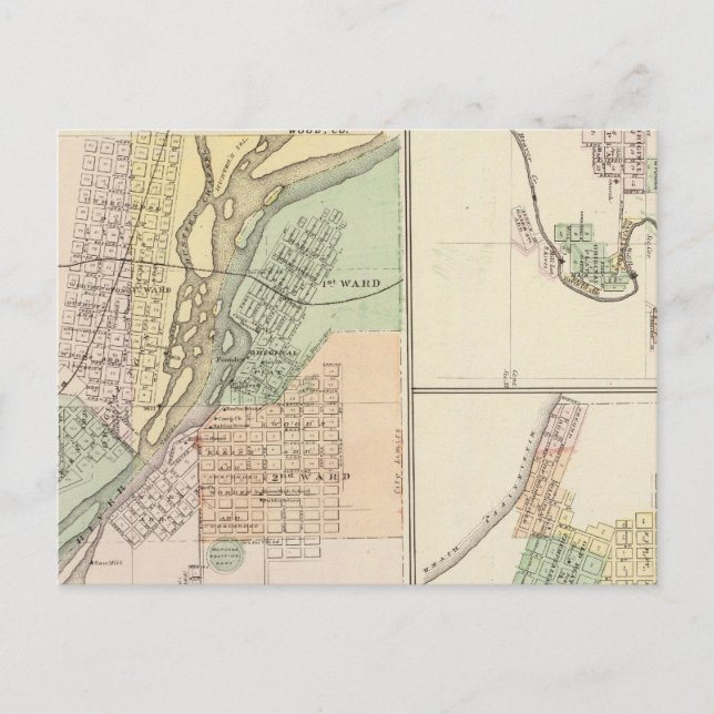 Städte in Centralia & Grand Rapids Postkarte (Vorderseite)