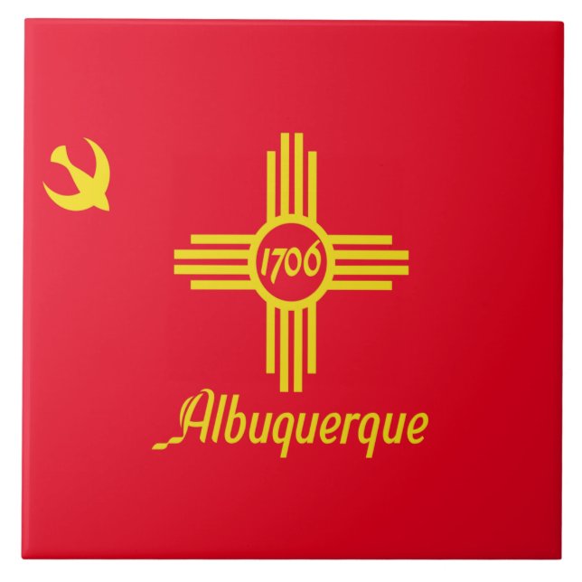 Stadtflagge Albuquerque Fliese (Vorderseite)