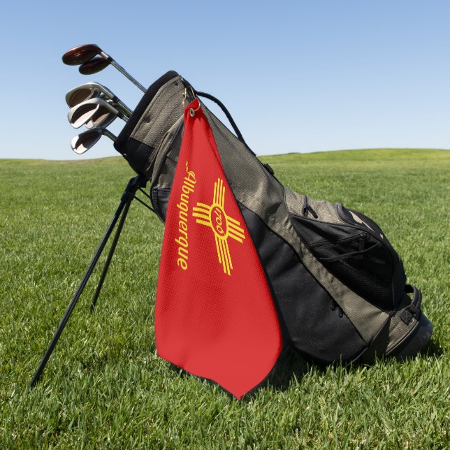 Stadtflagge Albuquerque (New Mexico) Golfhandtuch (Gras)