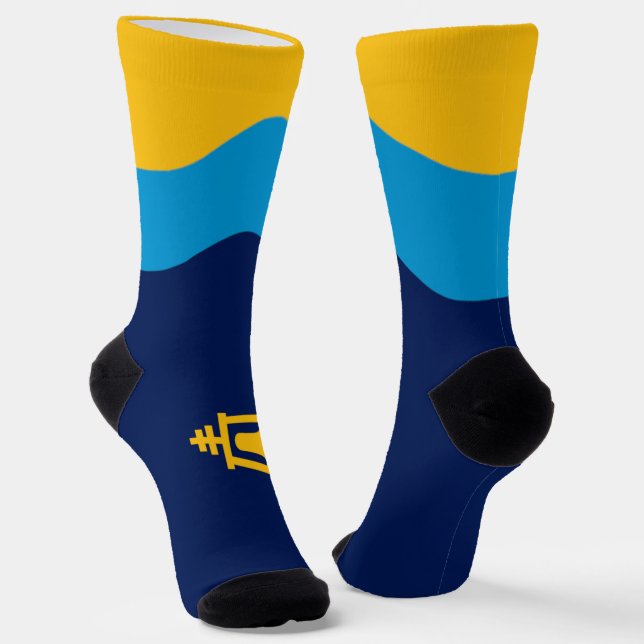 Stadtflagge an der Riverside (Kalifornien) Socken (Gewinkelt)