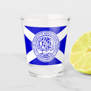 Stadtflagge Charlotte Schnapsglas