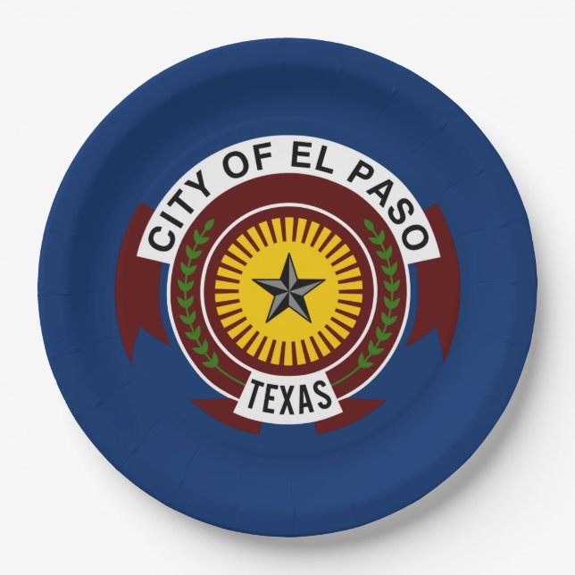 Stadtflagge El Paso (Texas) Pappteller (Vorderseite)