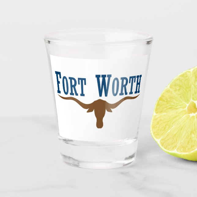 Stadtflagge Fort Worth Schnapsglas (Vorderseite)