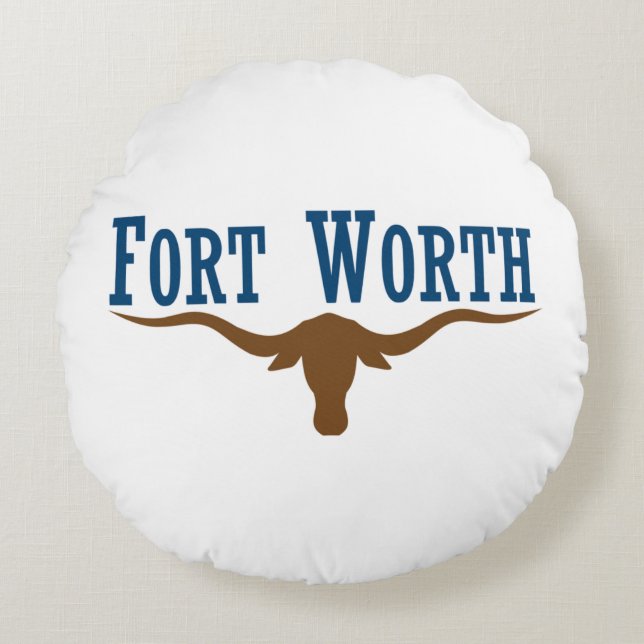 Stadtflagge Fort Worth (Texas) Rundes Kissen (Vorderseite)