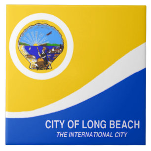 Stadtflagge Long Beach Fliese