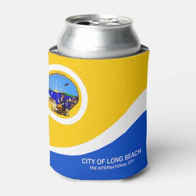 Stadtflagge Long Beach (Kalifornien) Dosenkühler (Kanne Vorderseite)