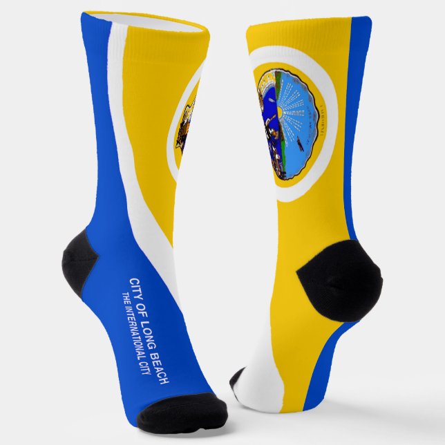 Stadtflagge Long Beach (Kalifornien) Socken (Gewinkelt)