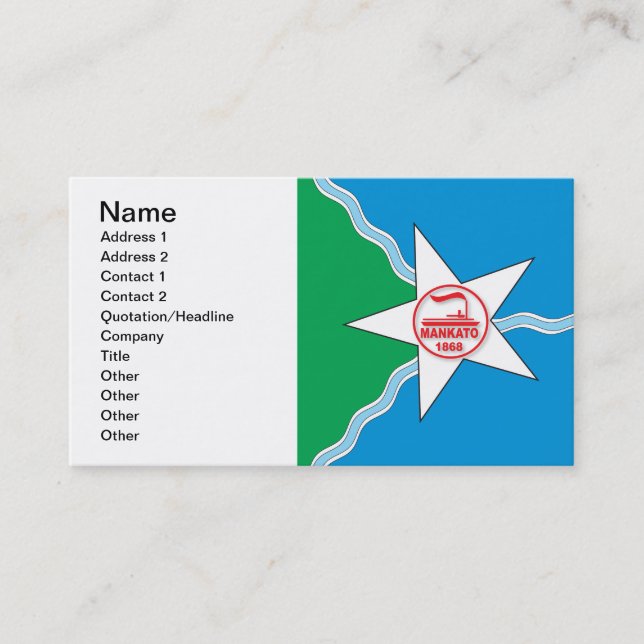 Stadtflagge Mankato Visitenkarte (Vorderseite)