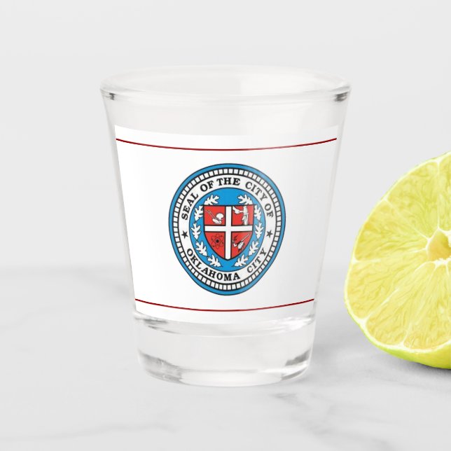 Stadtflagge Oklahoma Schnapsglas (Vorderseite)