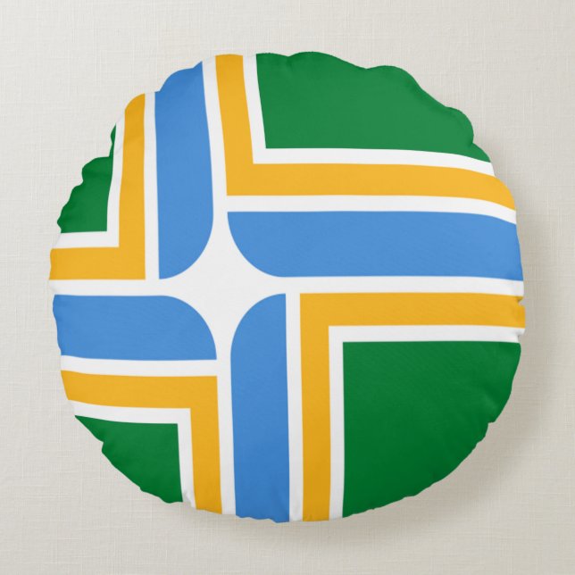 Stadtflagge Portland (Oregon) Rundes Kissen (Vorderseite)