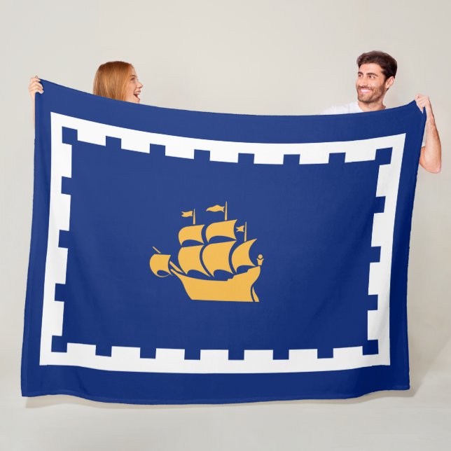 Stadtflagge Quebec (Québec, Kanada) Fleecedecke (Beispiel)