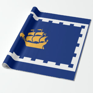 Stadtflagge Quebec (Québec, Kanada) Geschenkpapier