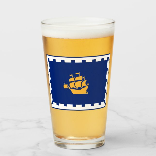 Stadtflagge Quebec (Québec, Kanada) Glas (Vorne (Gefüllt))