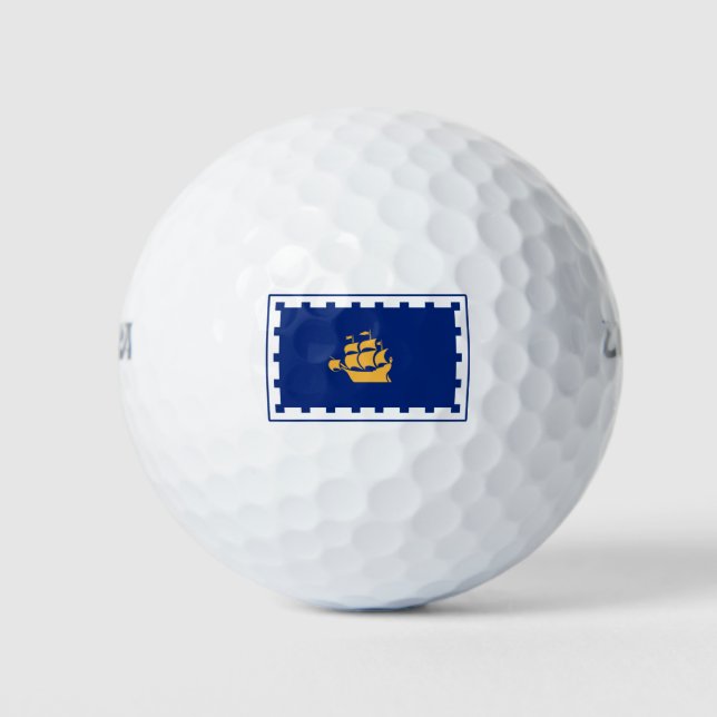 Stadtflagge Quebec (Québec, Kanada) Golfball (Vorderseite)