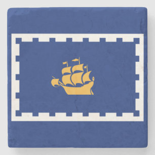 Stadtflagge Quebec (Québec, Kanada) Steinuntersetzer