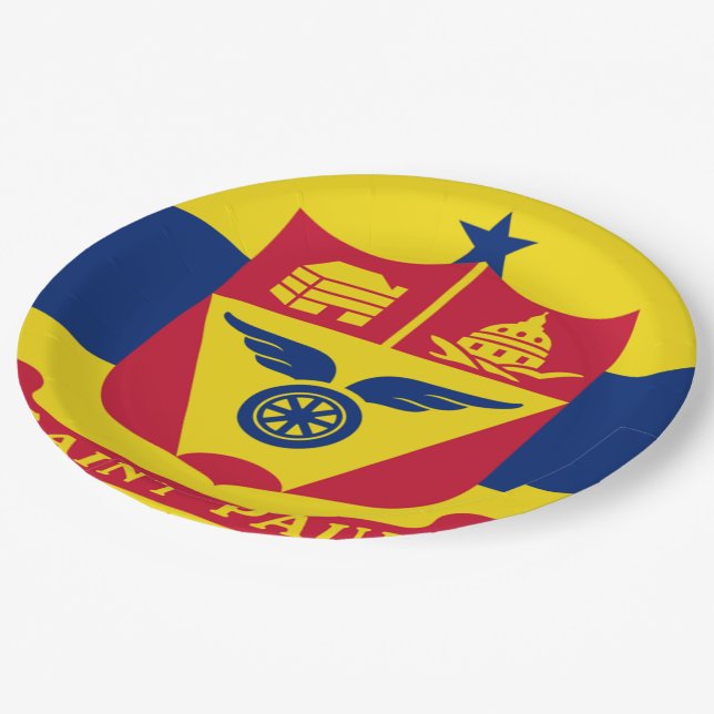Stadtflagge Saint Paul Pappteller (Schrägansicht)