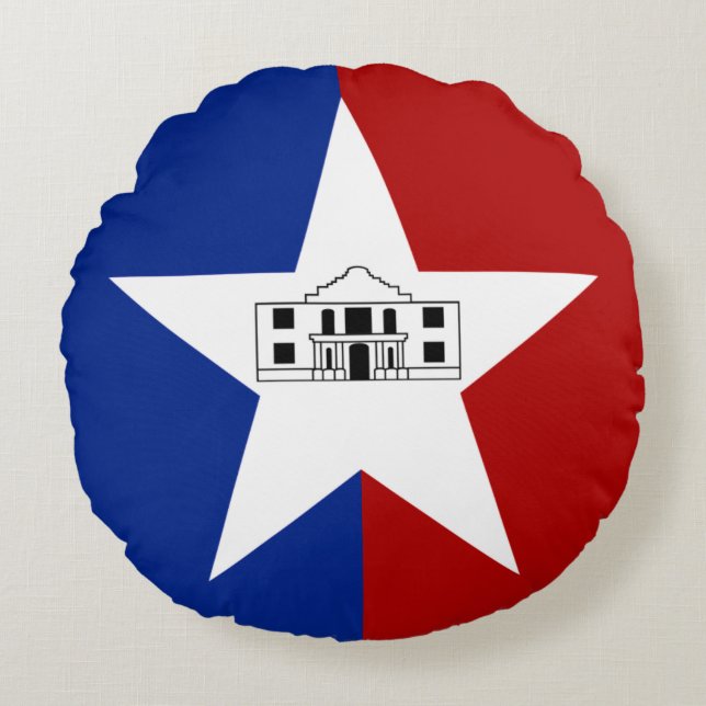 Stadtflagge San Antonio (Texas) Rundes Kissen (Vorderseite)