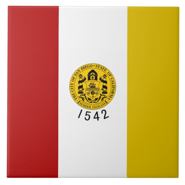 Stadtflagge San Diego Fliese (Vorderseite)