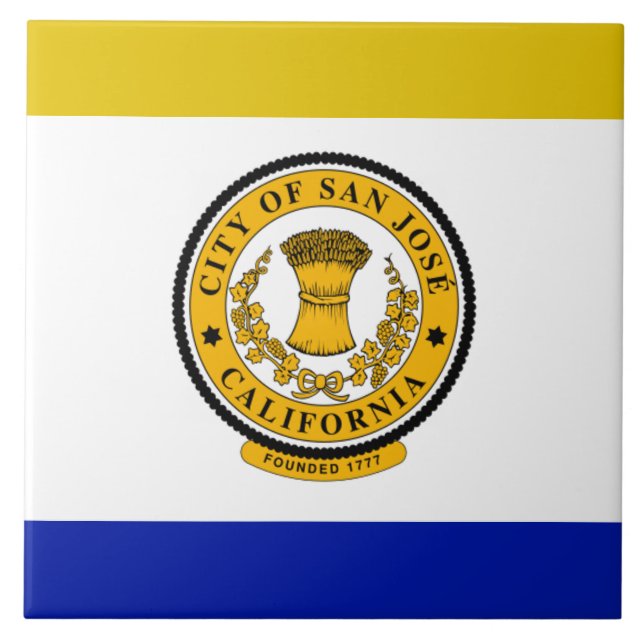 Stadtflagge San José Fliese (Vorderseite)
