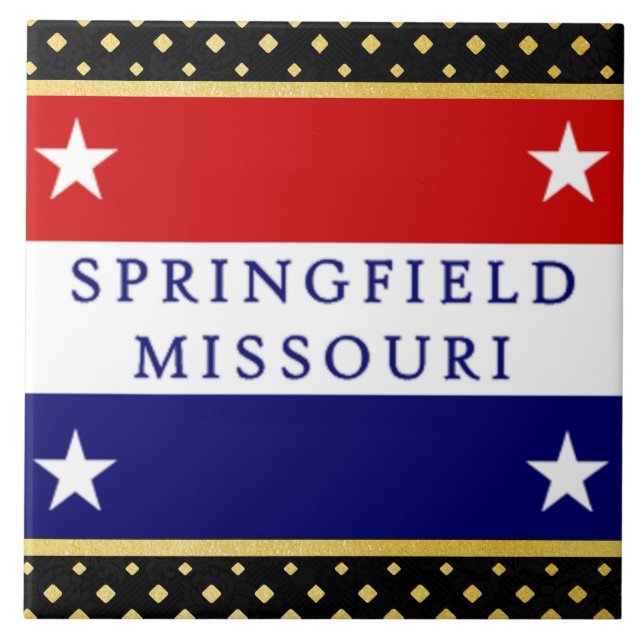 Stadtflagge Springfield (Missouri) Fliese (Vorderseite)